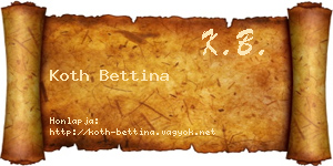 Koth Bettina névjegykártya